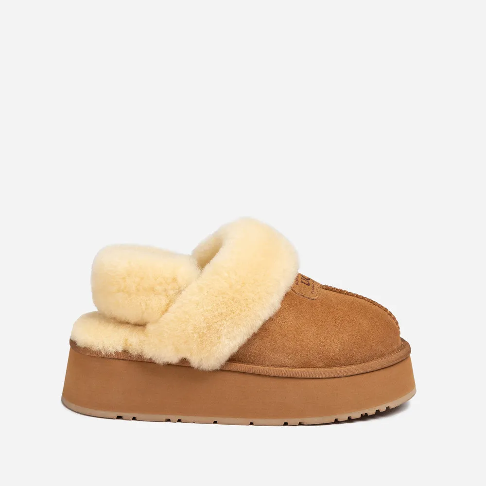 Ugg Coquette Platform Slipper (Elastic Logo & Wool Strap) (Detachable Feature)