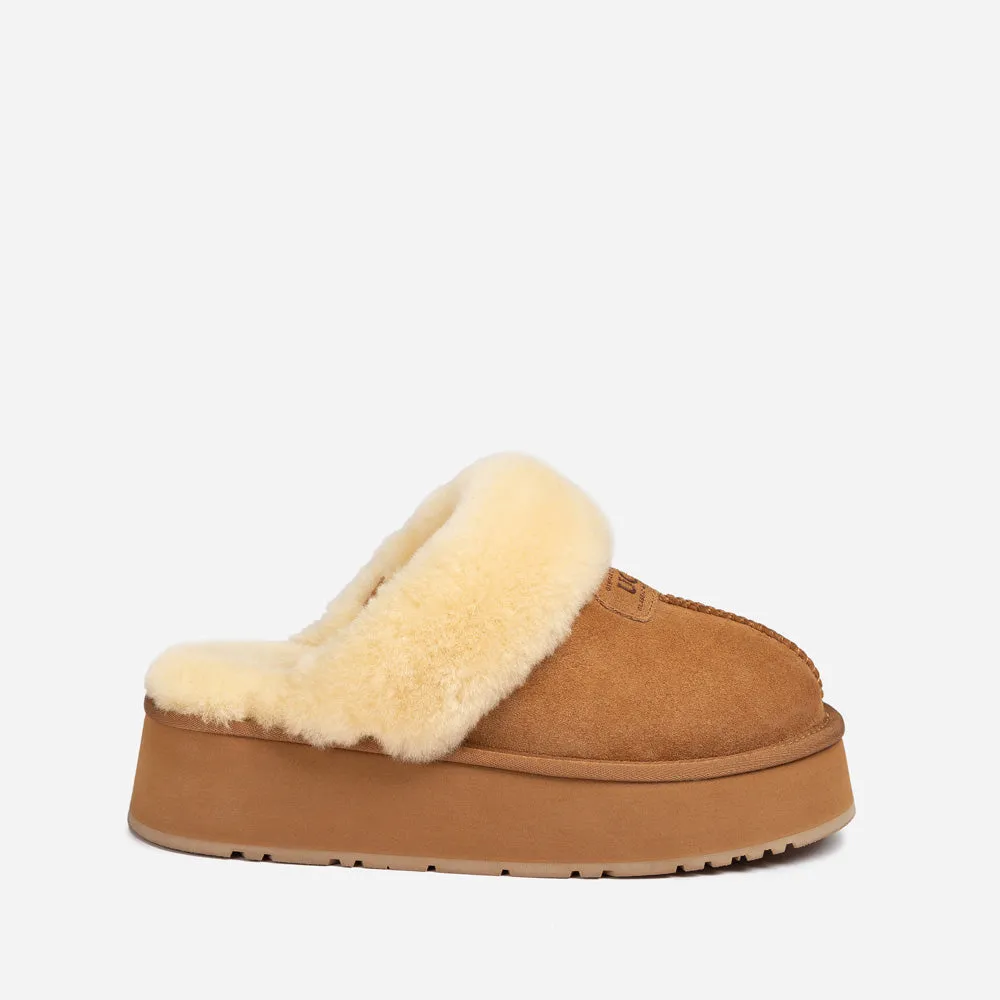 Ugg Coquette Platform Slipper (Elastic Logo & Wool Strap) (Detachable Feature)