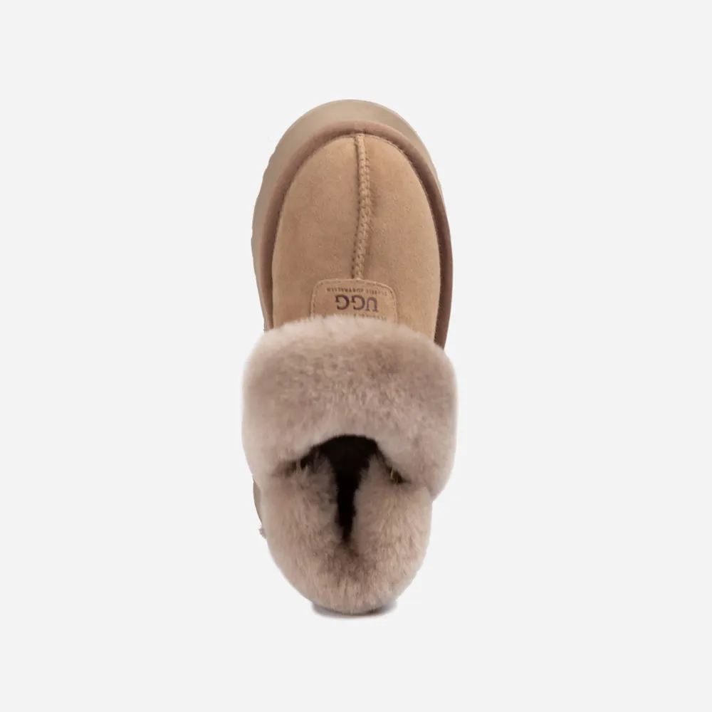 Ugg Coquette Platform Slipper (Elastic Logo & Wool Strap) (Detachable Feature)