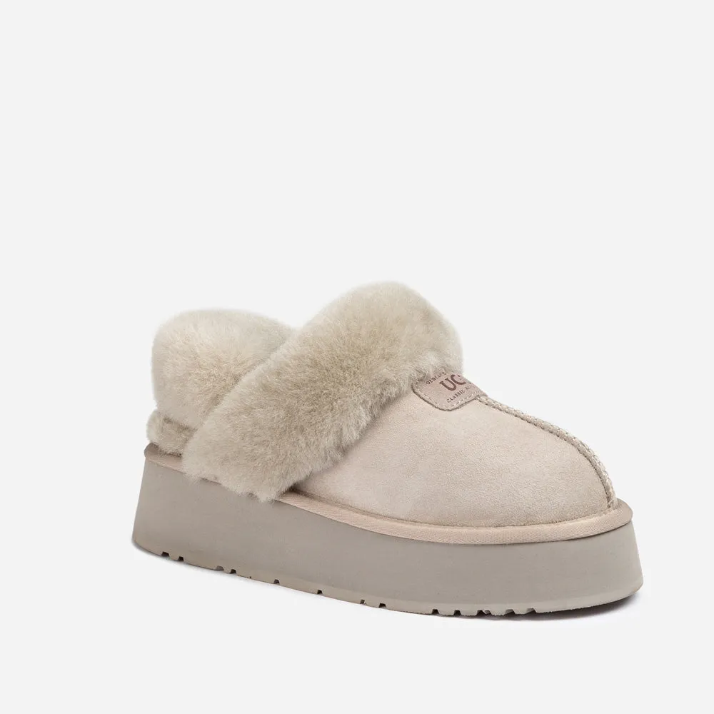 Ugg Coquette Platform Slipper (Elastic Logo & Wool Strap) (Detachable Feature)