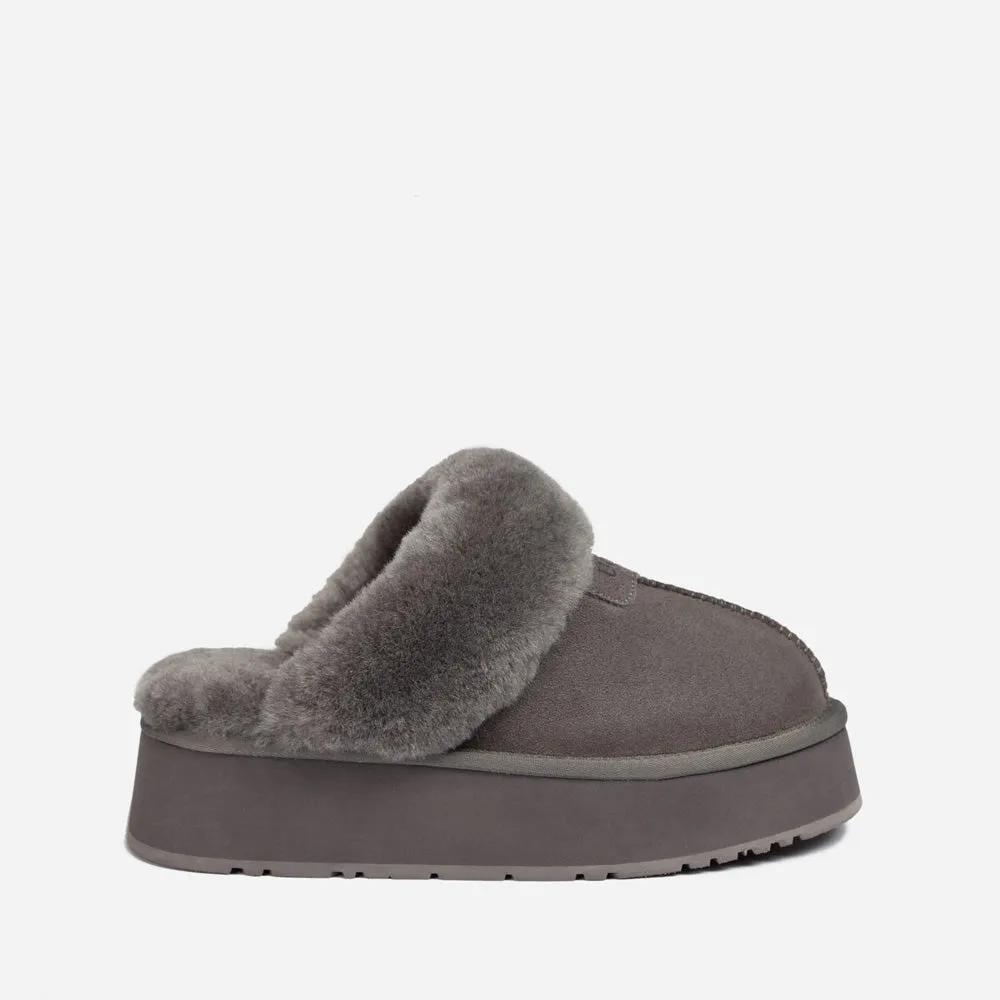 Ugg Coquette Platform Slipper (Elastic Logo & Wool Strap) (Detachable Feature)