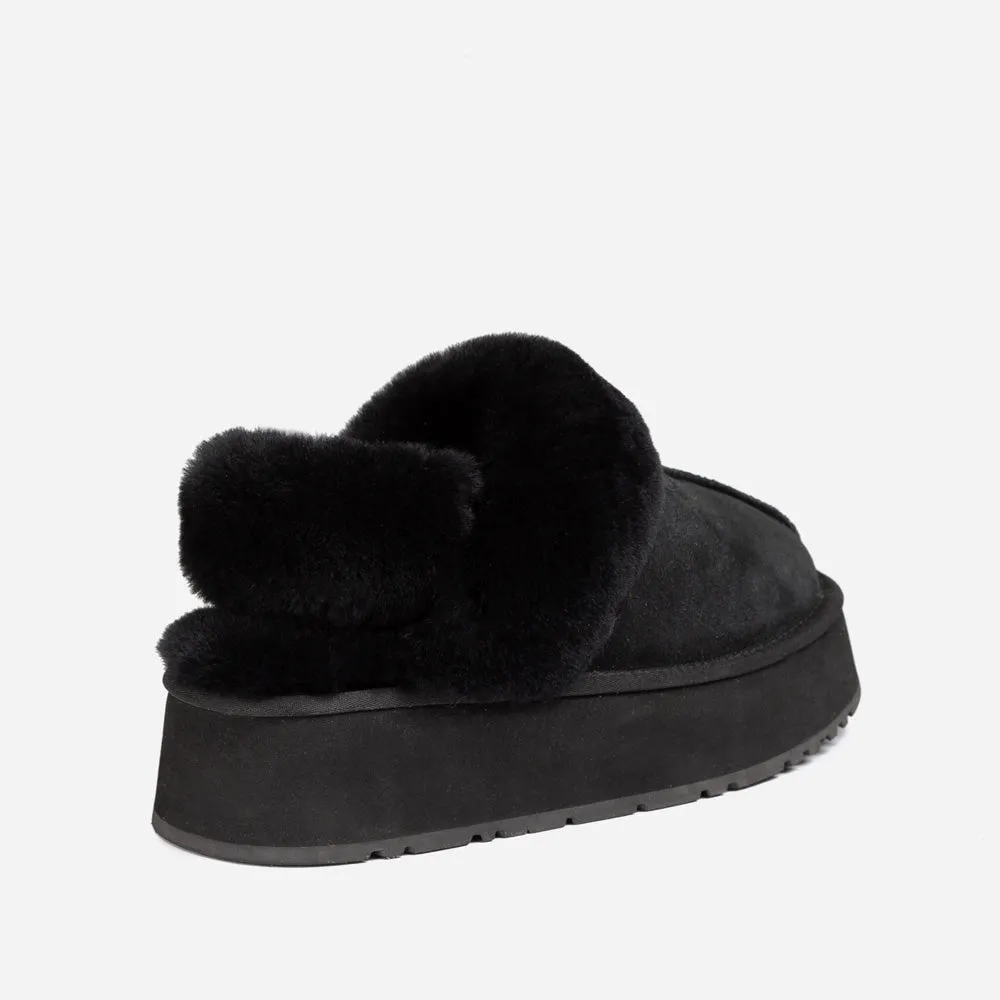 Ugg Coquette Platform Slipper (Elastic Logo & Wool Strap) (Detachable Feature)