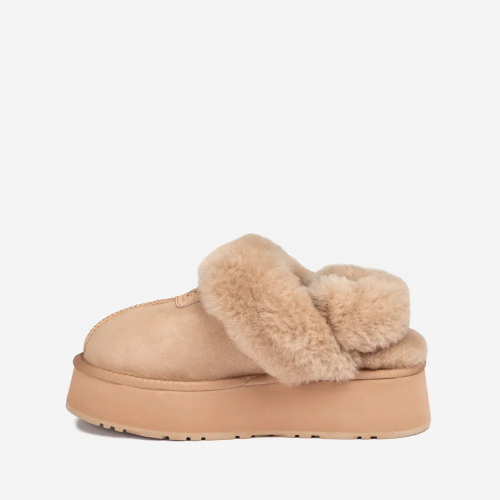 Ugg Coquette Platform Slipper (Elastic Logo & Wool Strap) (Detachable Feature)