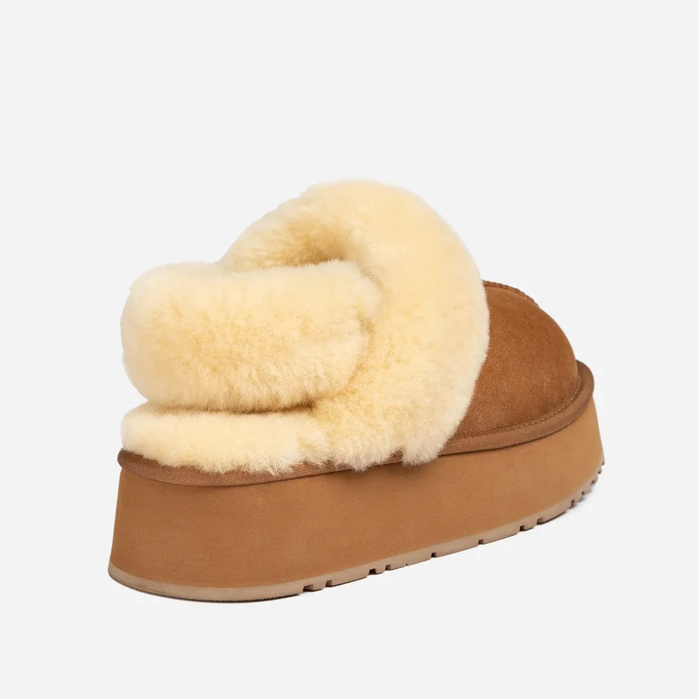 Ugg Coquette Platform Slipper (Elastic Logo & Wool Strap) (Detachable Feature)