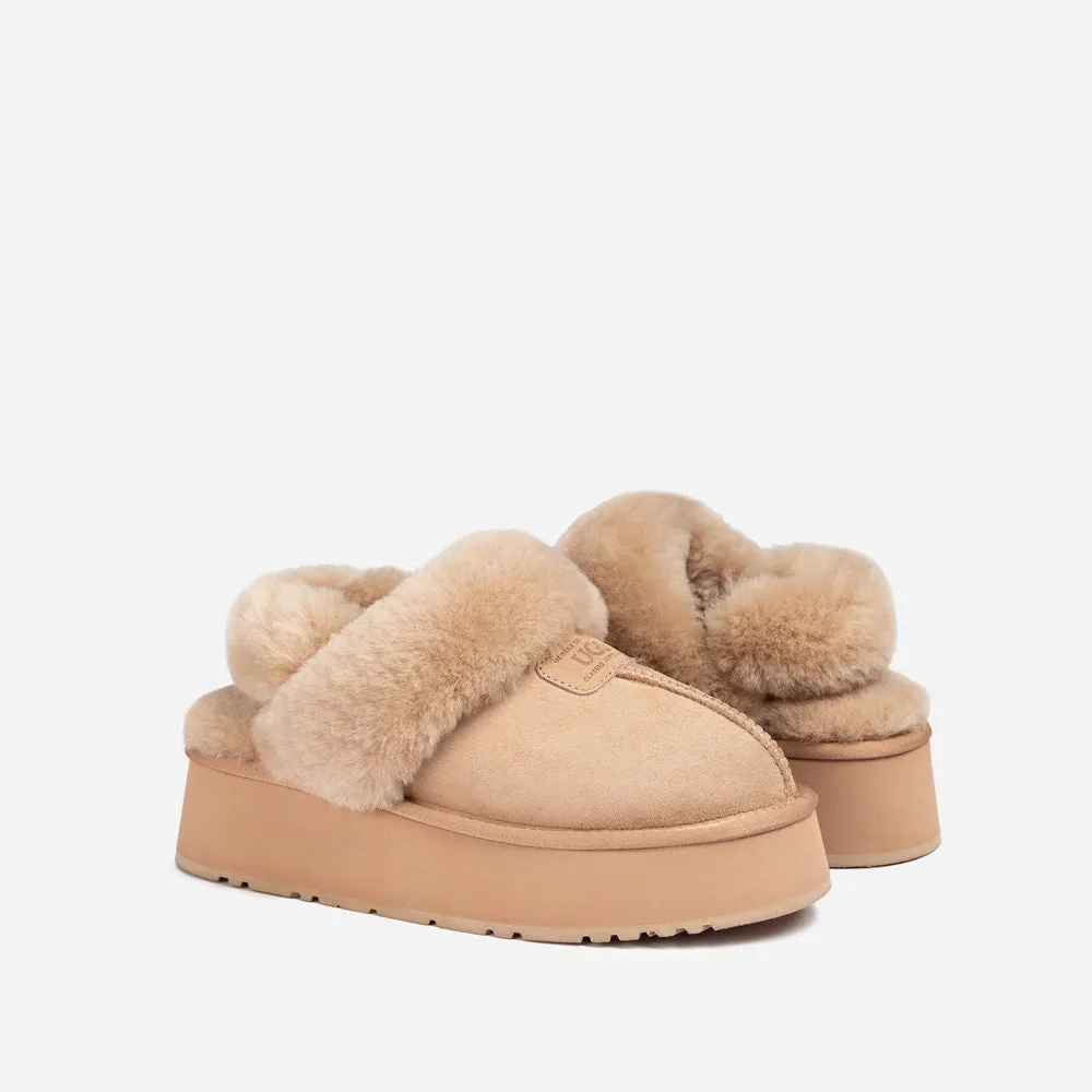 Ugg Coquette Platform Slipper (Elastic Logo & Wool Strap) (Detachable Feature)