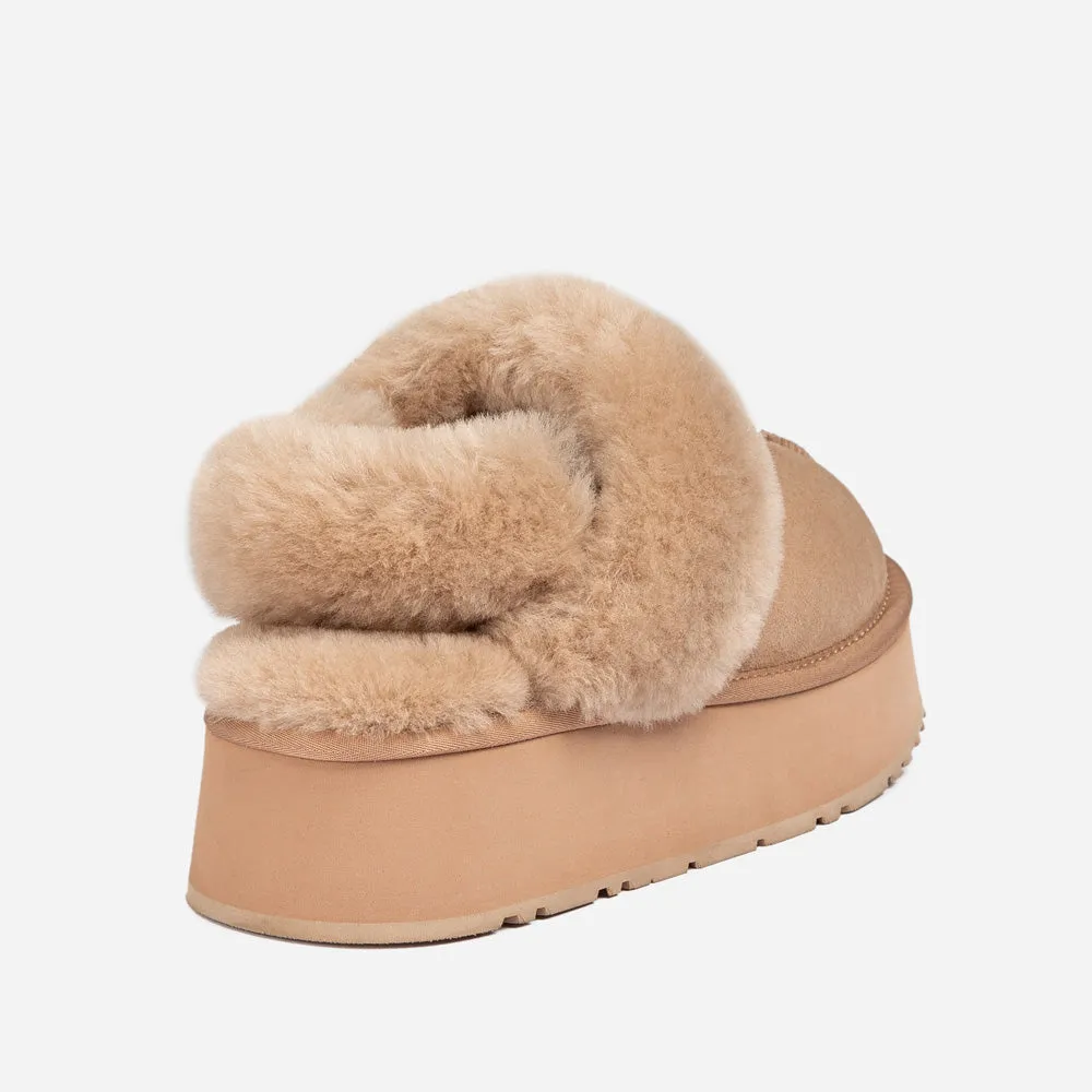 Ugg Coquette Platform Slipper (Elastic Logo & Wool Strap) (Detachable Feature)