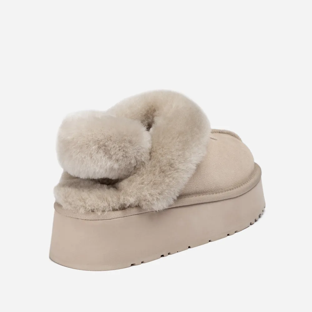 Ugg Coquette Platform Slipper (Elastic Logo & Wool Strap) (Detachable Feature)