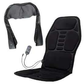 Ultimate Home & Office Massage Bundle - Pursonic 3D Shiatsu Heating Back & Neck Massager and Pursonic Chair Cushion with Heat & Vibration for Full-Body Relaxation