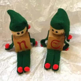 Vintage NOEL Block Elves