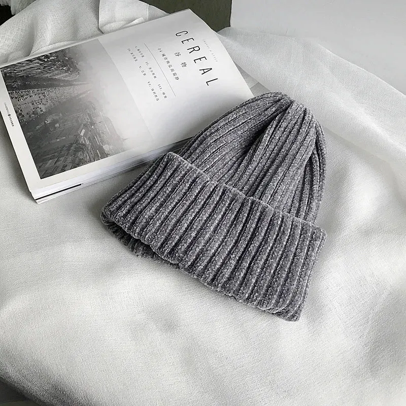 Wide Ribbed Chenille Beanie