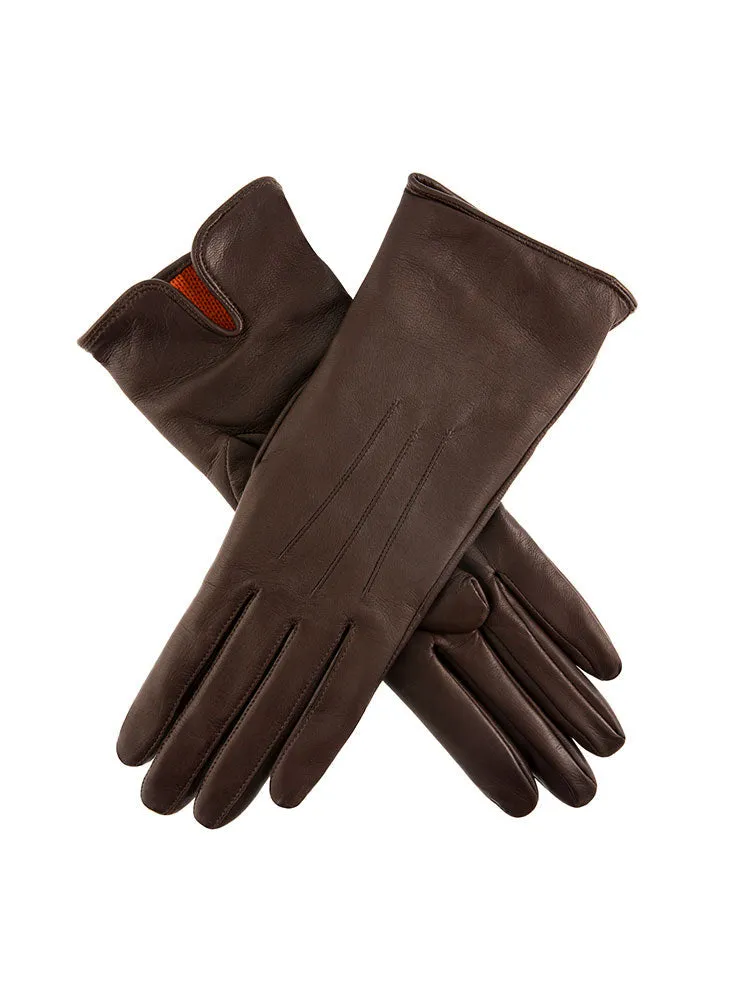 Women's Heritage Three-Point Cashmere-Lined Leather Gloves